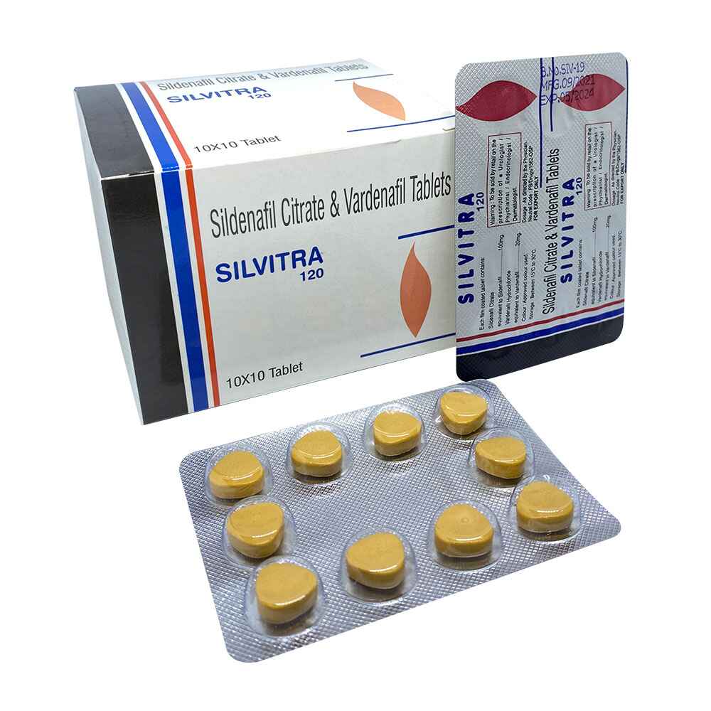 Silvitra 120mg (Sildenafil 100mg + Vardenafil 20mg)