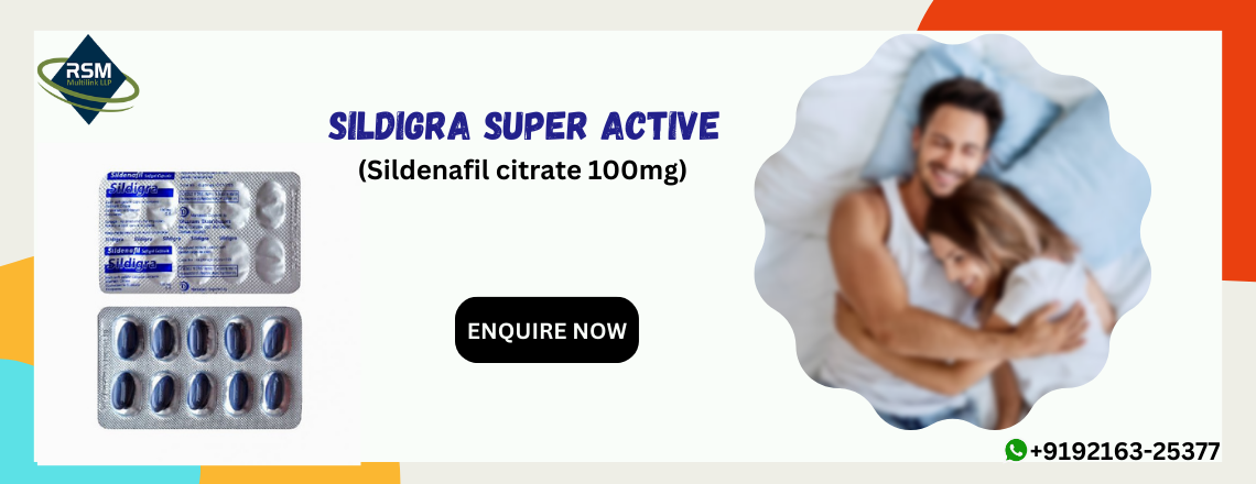 Experience heightened performance with Sildigra Super Active(Sildenafil Super Active 100 mg)